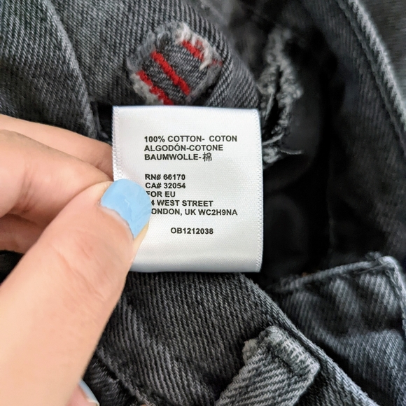 Urban Outfitters BDG Slim Straight Jeans High Waisted Patch Knees Black Size 24 - Picture 9 of 9